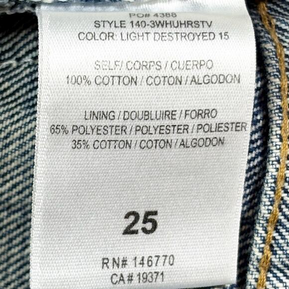 RE/DONE 70s Ultra Stove Pipe Light Destroyed Straight Leg Jeans 25 - Picture 5 of 5